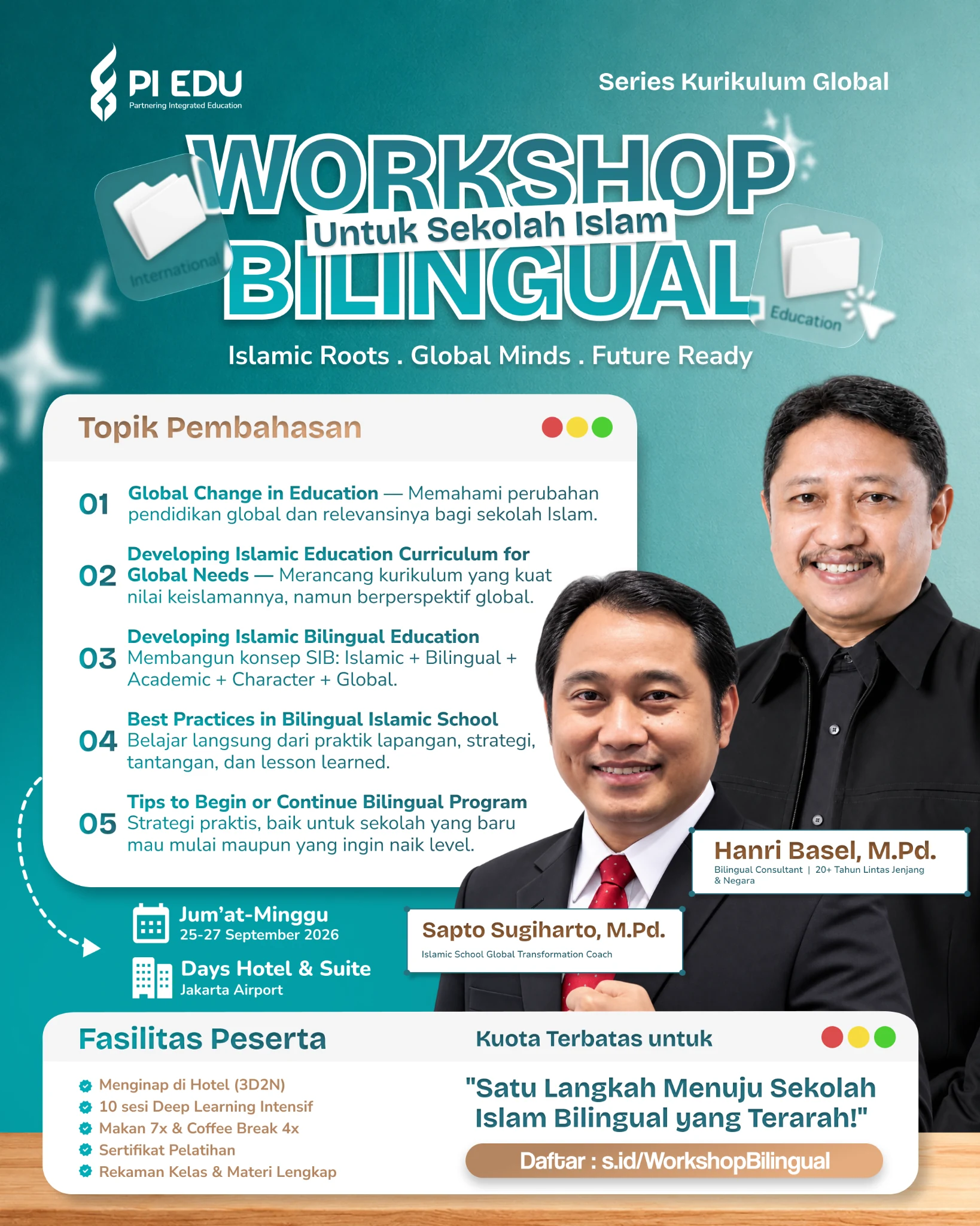 Flyer Workshop Bilingual untuk Sekolah Islam
